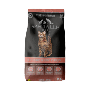 Ração Specialle Gatos Castrados Salmão e Arroz, Super Premium 10,1kg