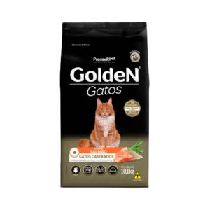 Ração Golden para Gatos Adultos Castrados Sabor Salmão 10,1 kg